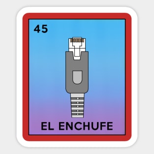 Loteria Mexicana Internet Meme RJ45 Enchufe Sticker